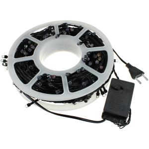 Гирлянда 200свд d6мм рубины, 38м цветная уличная, черный провод