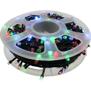 Гирлянда 200свд d6мм рубины 38м цветная уличная, черный провод