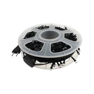 Гирлянда 220 свд d6мм рубины, 40 метров, цветная уличная, черный провод