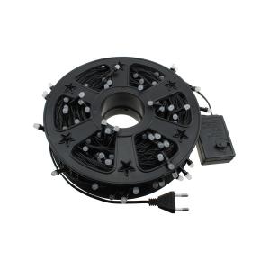 Гирлянда 240 свд матовых d6.5, 48 метров, белый холодный цвет, уличная, черный провод