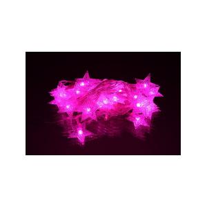 Гирлянда 30 свд, 3 метра, звезды, розовая