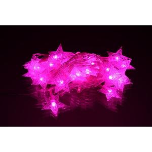 Гирлянда 30 свд, 3 метра, звезды, розовая малина, упаковка 3шт