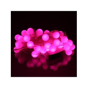 Гирлянда 40 свд, 5 метров, шарики, розовое свечение