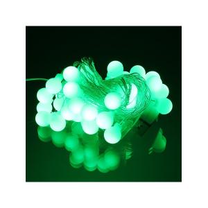 Гирлянда 40 свд, 5 метров, шарики, зеленая