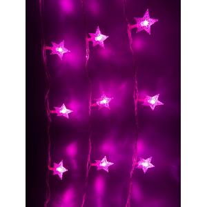 Гирлянда 30 свд, 3 метра, звезды, розовая малина, упаковка 3шт