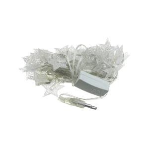 Гирлянда 40 свд, 5 метров, звезды, теплая белая