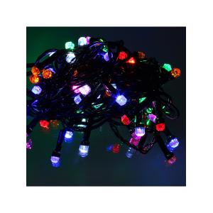 Гирлянда 60свд d6мм рубины, 5.5 метров, цветная, уличная, черный провод