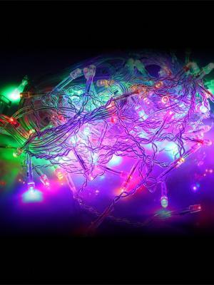Гирлянда бахрома 100 свд, 1.7м 18 нитей RGB Звезды DICLD-100M-C нить прозрачная