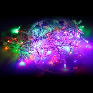 Гирлянда бахрома 100 свд, 1.7м 18 нитей RGB Звезды DICLD-100M-C нить прозрачная