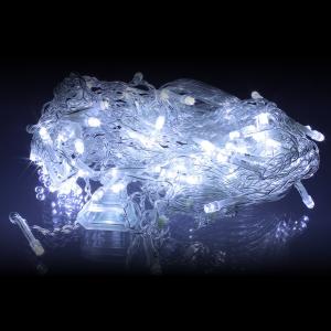 Гирлянда бахрома 100 свд 2,5*0,5 метра белая Космос CUR-100W_IP нить прозрачная