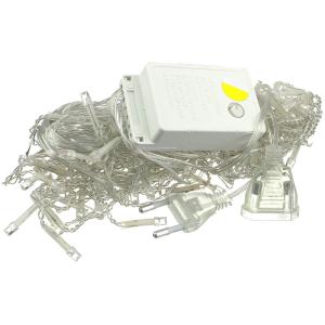 Гирлянда бахрома 96 свд 4*0,6 метра, цвет теплый белый смена режимов