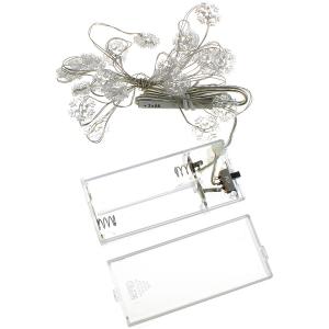 Гирлянда Navigator белая, 20 свд, нить 2,3м, 2АА белые снежинки