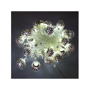 Гирлянда Navigator белая, 30 свд, нить 3,9м, 220В, серебряные шарики (металл)