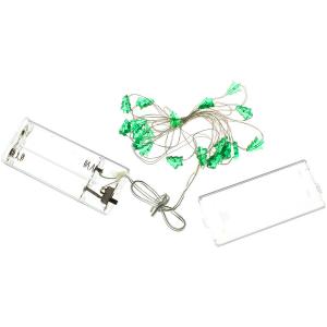 Гирлянда Navigator зеленая, 20 свд, нить 2,3м, 2АА, зеленые ёлочки