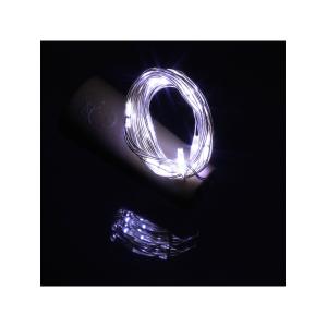 Гирлянда "Роса" 20 СВД 2 метра, цвет белый батарейки в пробке 3AG13