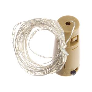 Гирлянда "Роса" 20 СВД 2 метра, цвет белый батарейки в пробке 3AG13