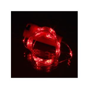 Гирлянда "Роса" 20 СВД 2 метра, цвет красный батарейки в пробке 3AG13