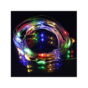 Гирлянда "Роса" 20 СВД 2 метра, цвет RGB батарейки в пробке 3AG13