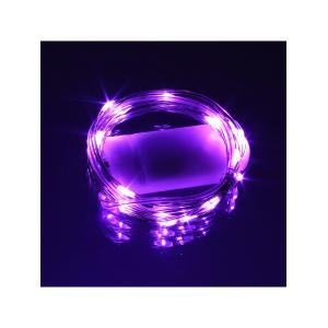 Гирлянда "Роса" 20 СВД 2 метра, фиолетовый цвет (батарейки 2032*2 в комплект не входят)