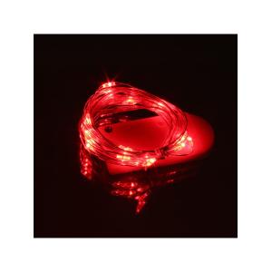 Гирлянда "Роса" 20 СВД 2 метра, красный цвет (батарейки 2032*2 в комплект не входят)