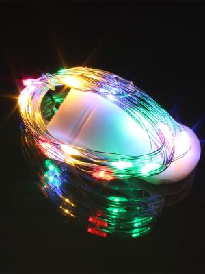 Гирлянда "Роса" 20 СВД 2 метра, RGB цвет, (батарейки 2032*2 в комплект не входят)