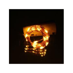 Гирлянда "Роса" 20 СВД 2 метра, теплый белый батарейки в пробке 3AG13