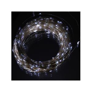 Гирлянда "Роса" 300 СВД, 30 метров, пульт, на солнечной батарее, цвет белый холодный