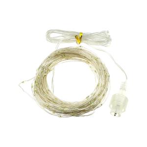 Гирлянда "Роса" 300 СВД, 30 метров, пульт, на солнечной батарее, цвет белый холодный