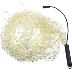 Гирлянда "Роса" 360 СВД с жемчужинами, 18 нитей по 2 метра, цвет белый теплый