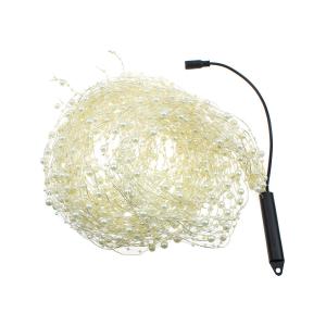 Гирлянда "Роса" 360 СВД с жемчужинами, 18 нитей по 2 метра, цвет белый теплый