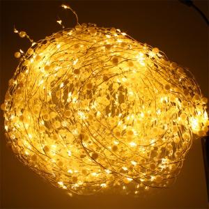 Гирлянда "Роса" 360 СВД с жемчужинами, 18 нитей по 2 метра, цвет белый теплый[copy]