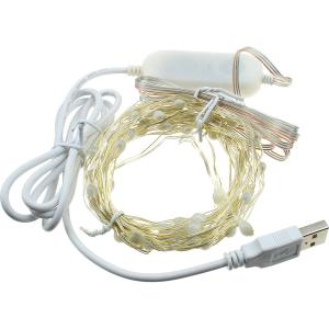 Гирлянда "Роса" 50 СВД , 5 метров, цвет RGB, пульт, Bluetooth, прищепки