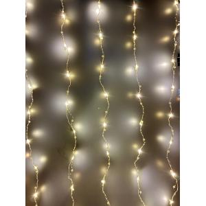 Гирлянда "Роса" штора 160 СВД, жемчуг 10 нитей, 3х2, цвет белый теплый
