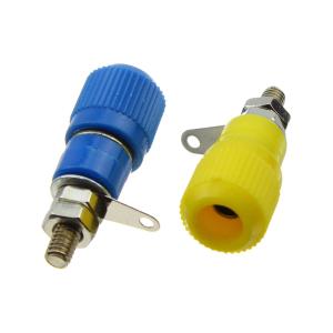 Гнездо "Банан" пластик, никель, желтый, синий (упаковка 2шт)