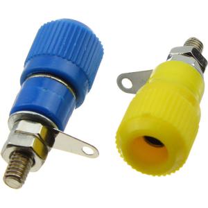 Гнездо "БАНАН" пластик, никель, желтый, синий (упаковка 2шт)