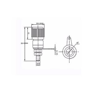 Гнездо "Банан" пластик, никель пара 