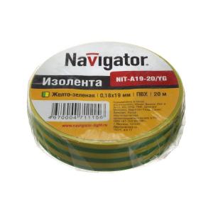Изолента желто-зеленая Navigator 0.19*20м