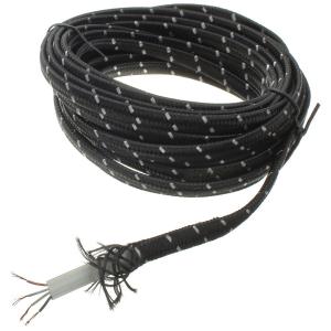 Кабель USB 4 жилы, плоский, оплетка ткань 2А, 3 метра