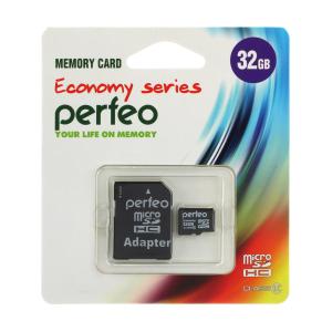 Карта памяти 32GB MicroSD Perfeo с адаптером