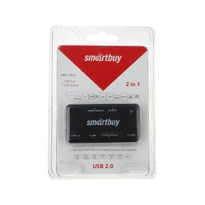 Картридер + USB Hub SmartBuy SBRH-750-K All-in-one Black