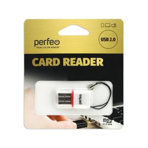 Картридер microSD(G)-USB(A) Perfeo, белый