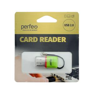 Картридер Perfeo microSD(G)-USB(A) PF-VI-R008 зеленый