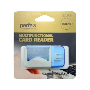 Картридер Perfeo PF-VI-R010blue SD/MMC/microSD/MS/M2