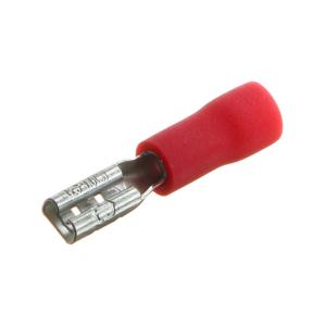 Клемма ножевая 2.8мм 0.5-1.5 мм2 гнездо (упаковка 100шт) красный с изоляцией