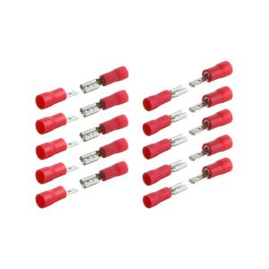 Клемма ножевая 2.8мм 0.5-1.5мм2 красный (набор 10 штекер + 10 гнездо)