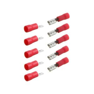 Клемма ножевая 2.8мм 0.5-1.5мм2 красный (набор 5 штекер + 5 гнездо)