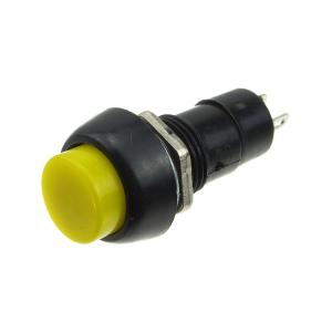Кнопка 10мм желтая с фиксацией