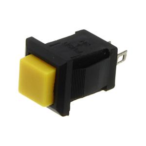 Кнопка 10мм квадратная желтая без фиксации 15*20