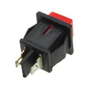 Кнопка 10мм квадратная красная без фиксации 15*20