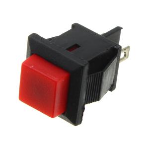 Кнопка 10мм квадратная красная без фиксации 15*20